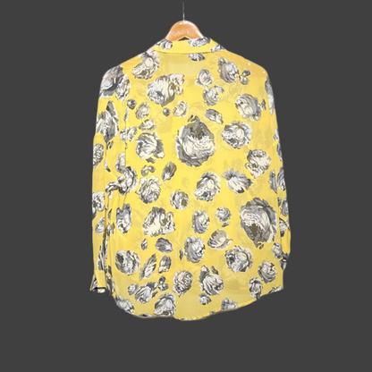 Miss Patina Yellow Floral Button-Up Shirt #183