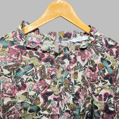 Next Floral Long-Sleeve Blouse with Ruffle Collar #194