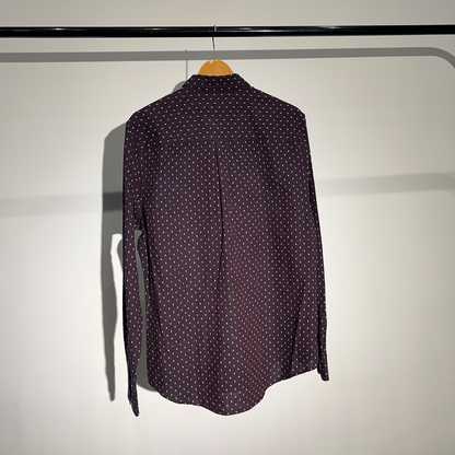 Burton Menswear Burgundy Polka Dot Long Sleeve Shirt #028