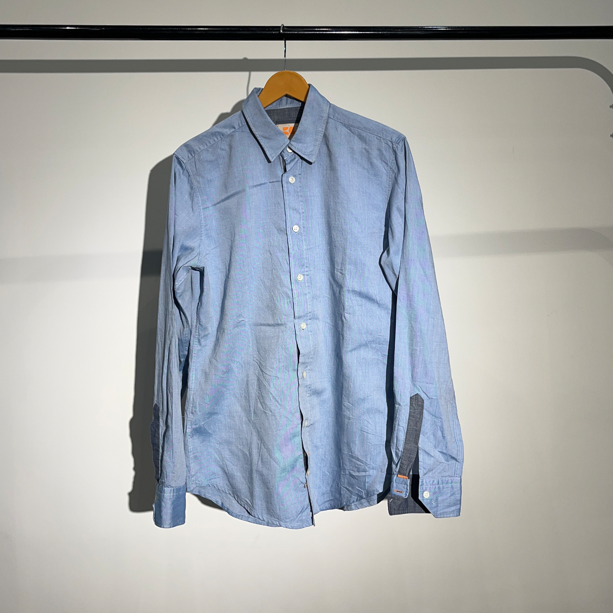 Orange Boss Light Blue Long Sleeve Shirt #022