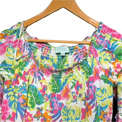 True Destination Tropical Floral Ruffle Dress #101