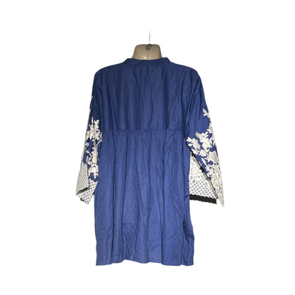 Sapphire Navy Blue Embroidered Kurta #102