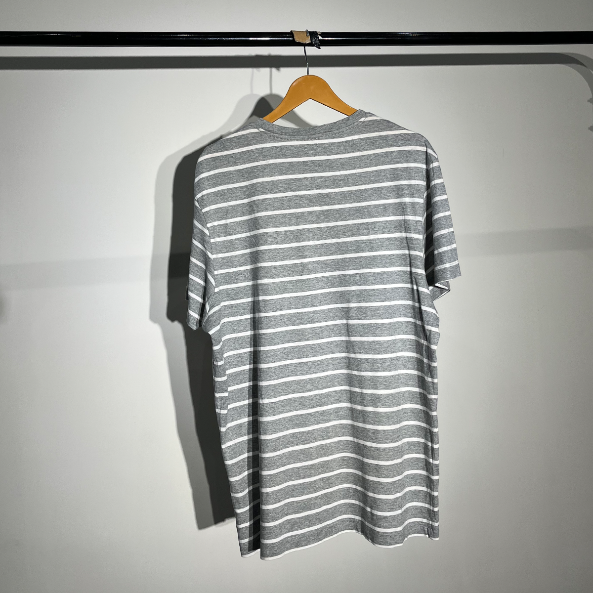 M&S Grey & White Striped T-Shirt #005