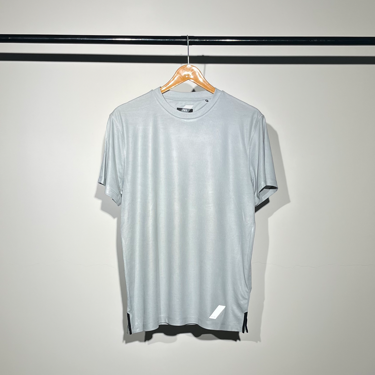 Zara Minimalist Light Grey Dry Fit T-Shirt #032